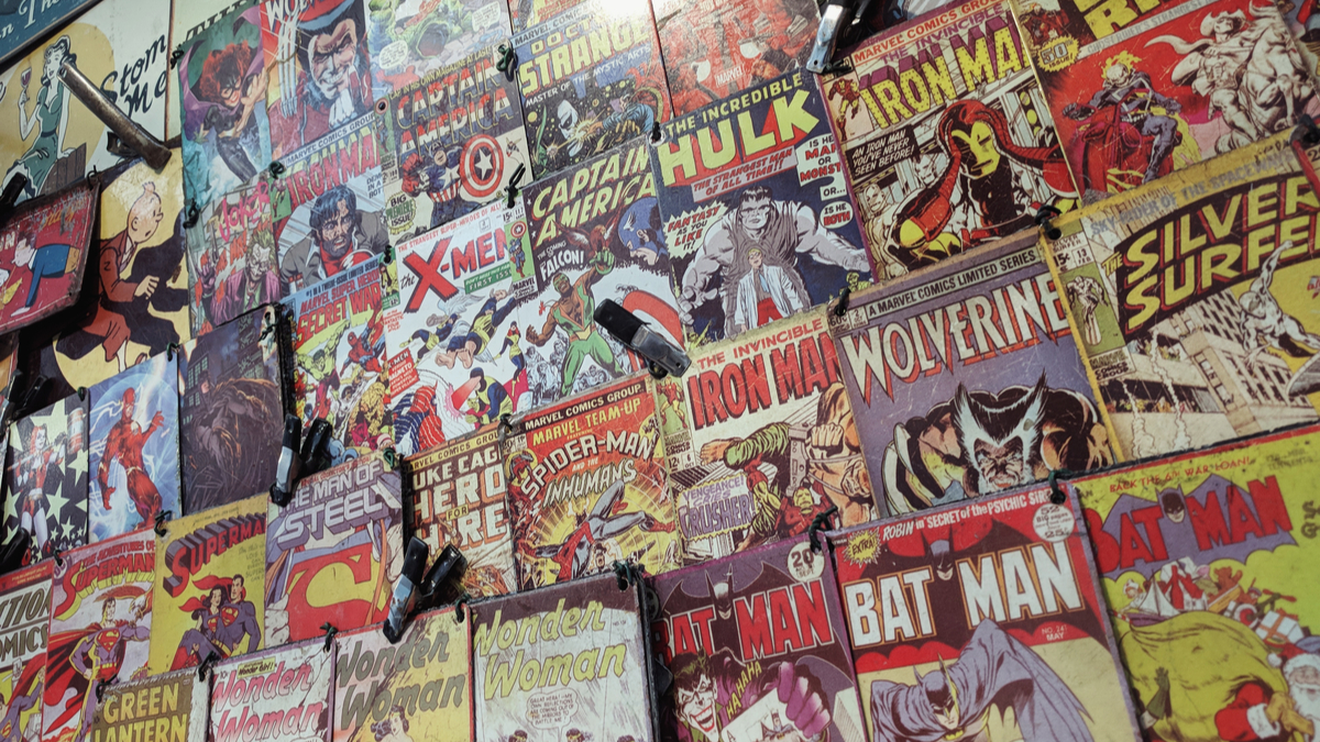 A wall of comic books. This literary medium is the highlight of the Vegas Valley Comic Book Festival.