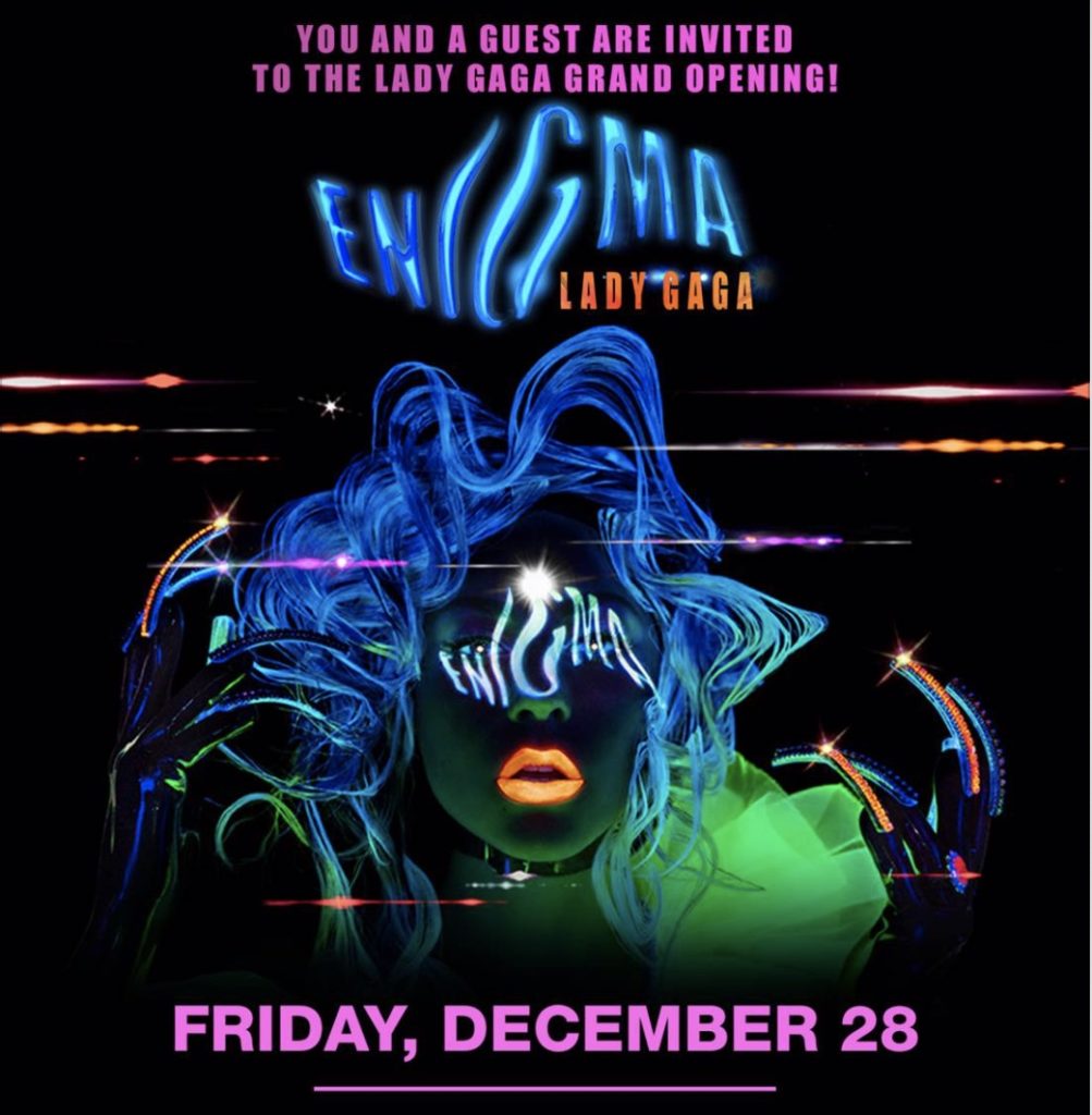 Lady Gaga at Park MGM promotion poster for Friday, December 28