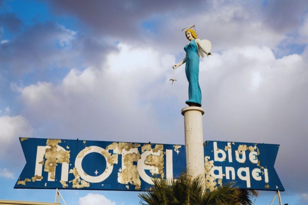 Las Vegas Blue Angel statue