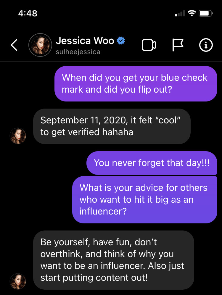 Jessica Woo DMs 