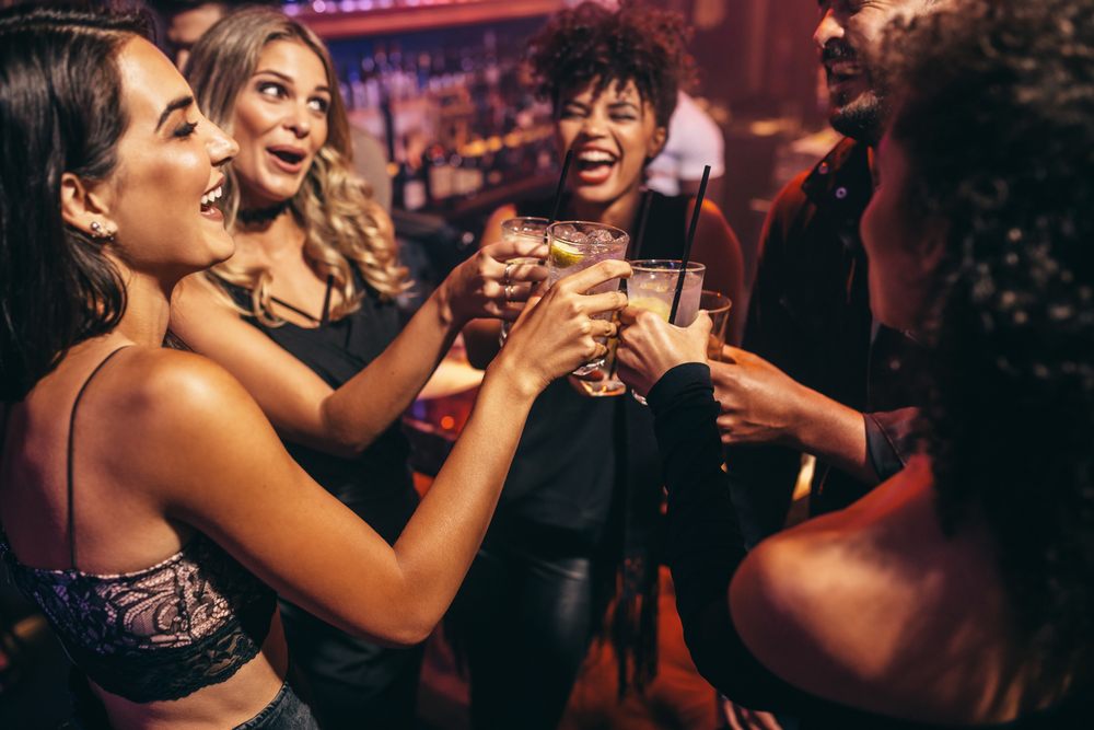 after dark in Las Vegas ladies drinking at club
