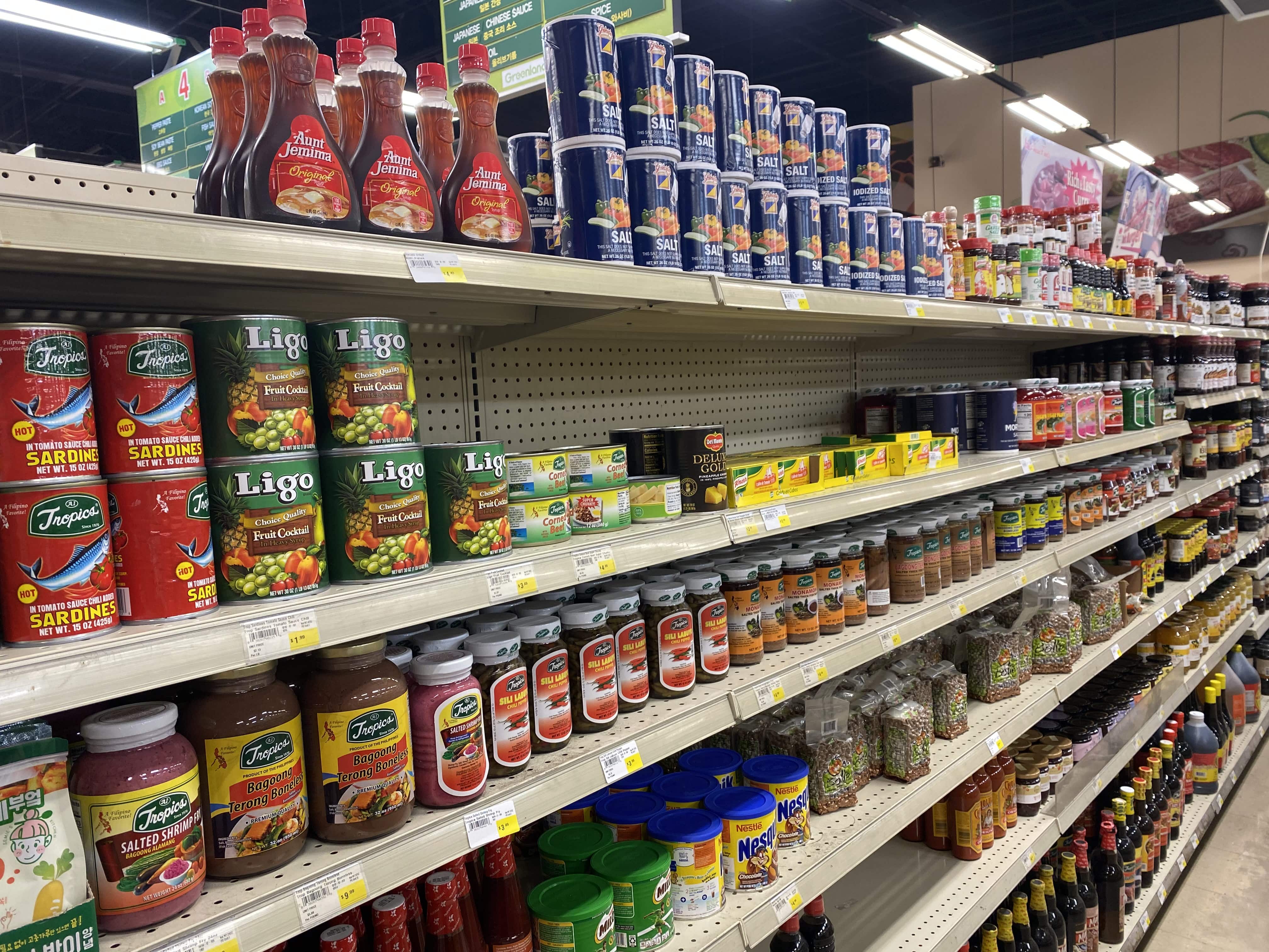 Greenland Supermarket aisle of can food