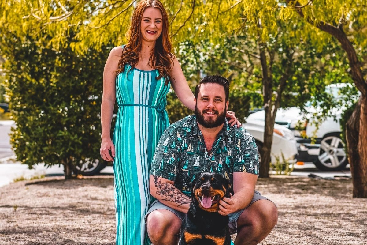 anna-marie with her husband and dog