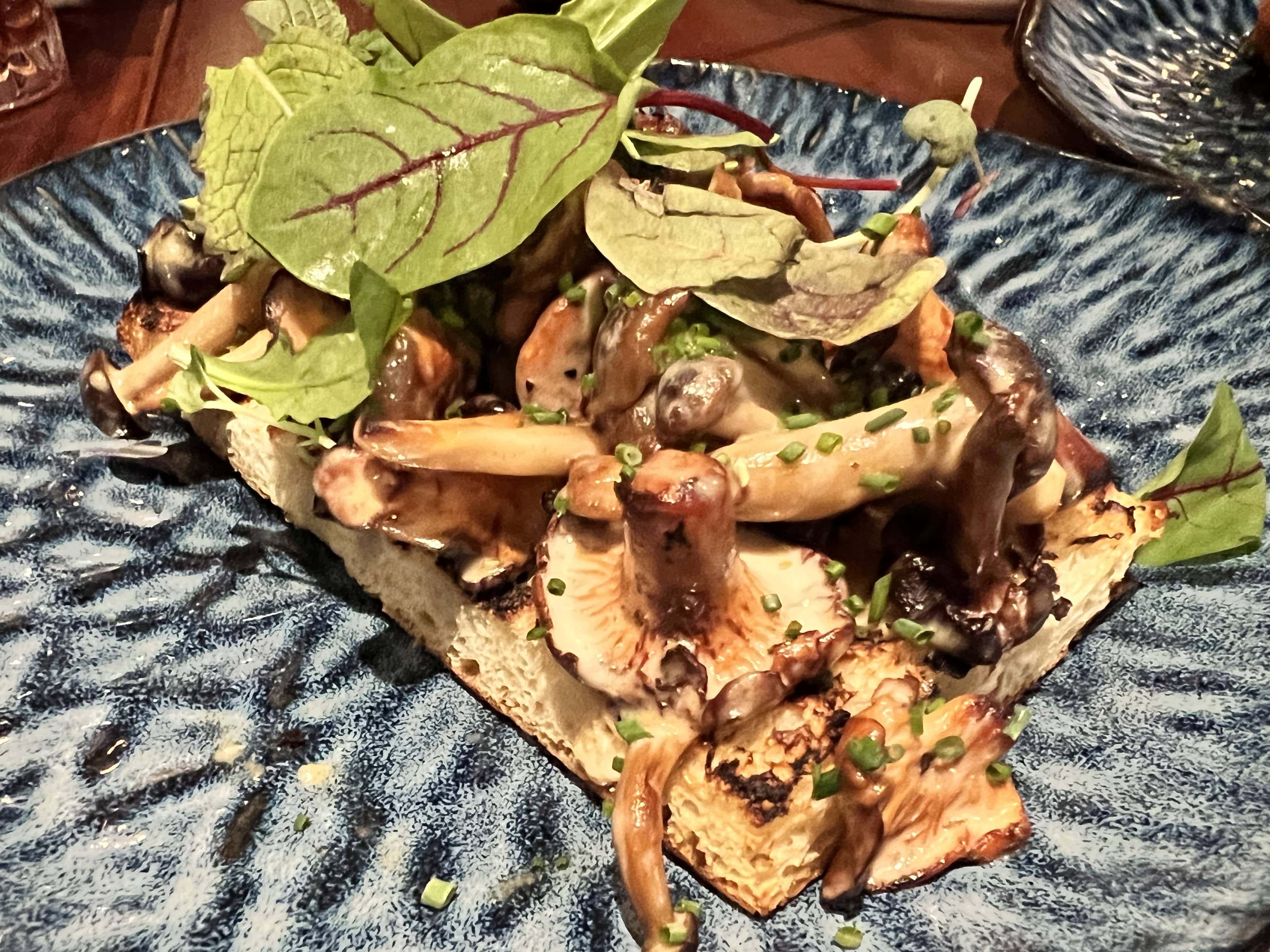 Anima By EDO mushroom toast dish