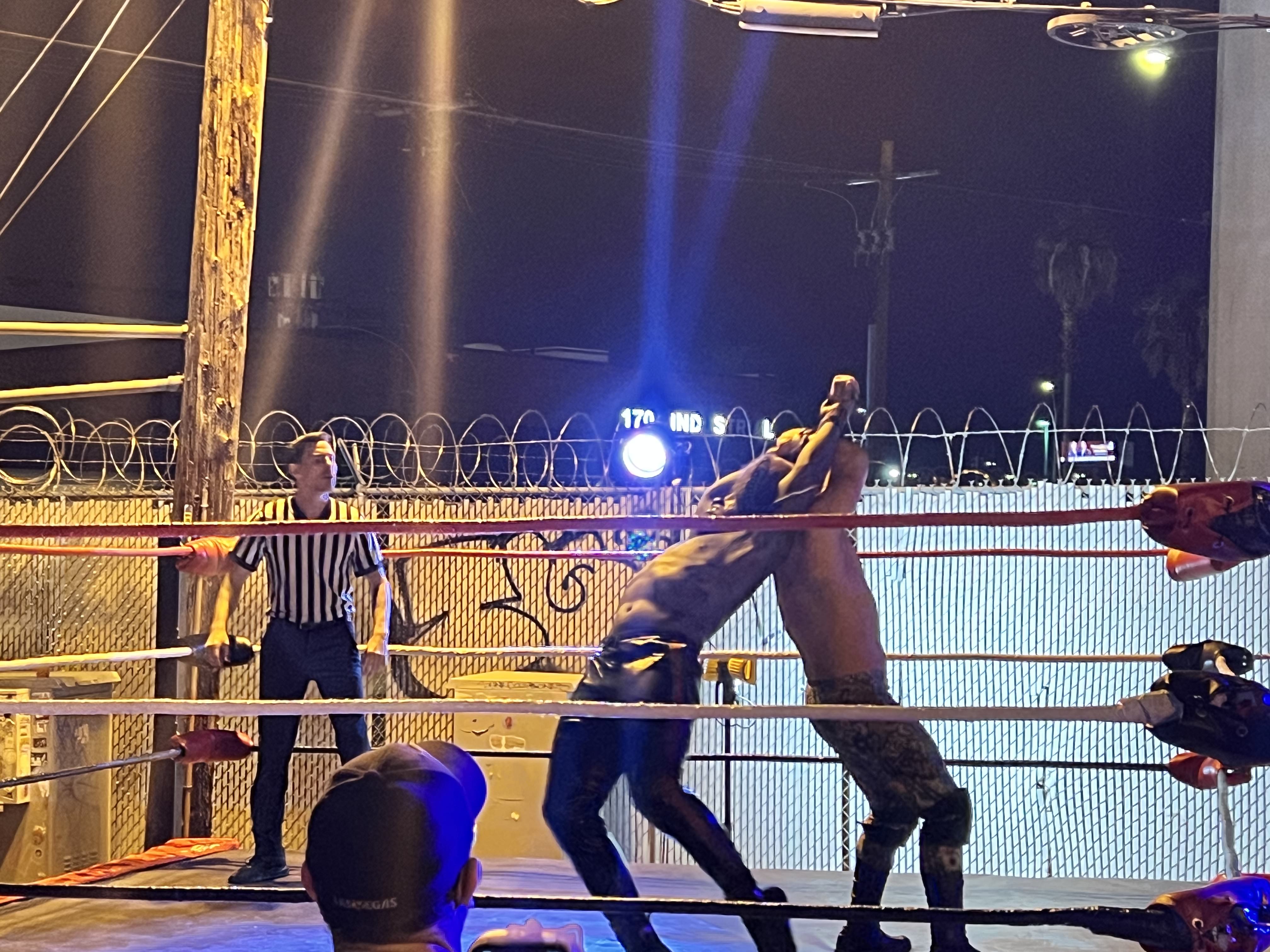 wrestling at Hard Hat Lounge grand reopening in downtown las vegas