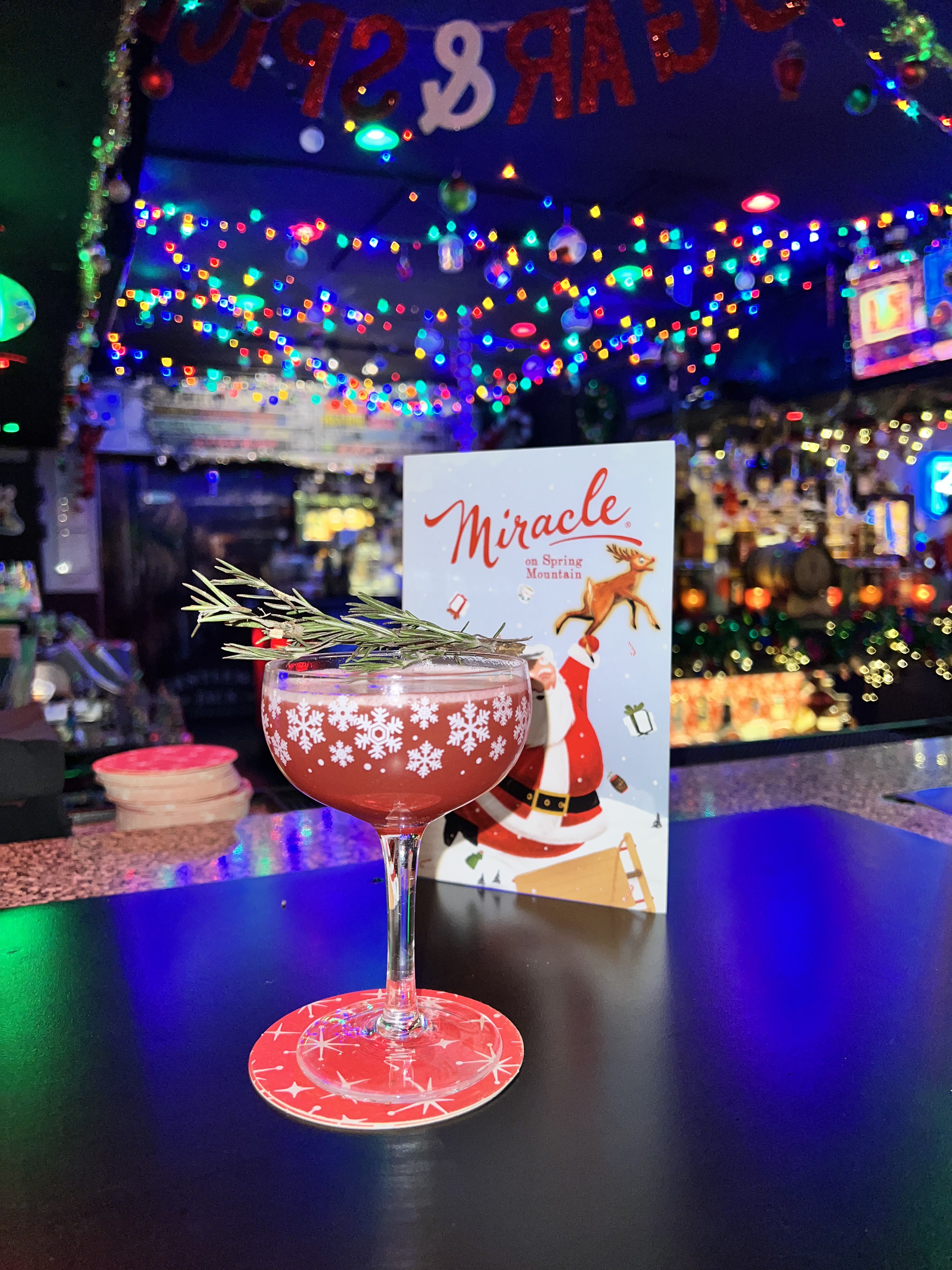 Christmapolitan cocktail at Miracle on Spring Mountain - Sand Dollar Lounge