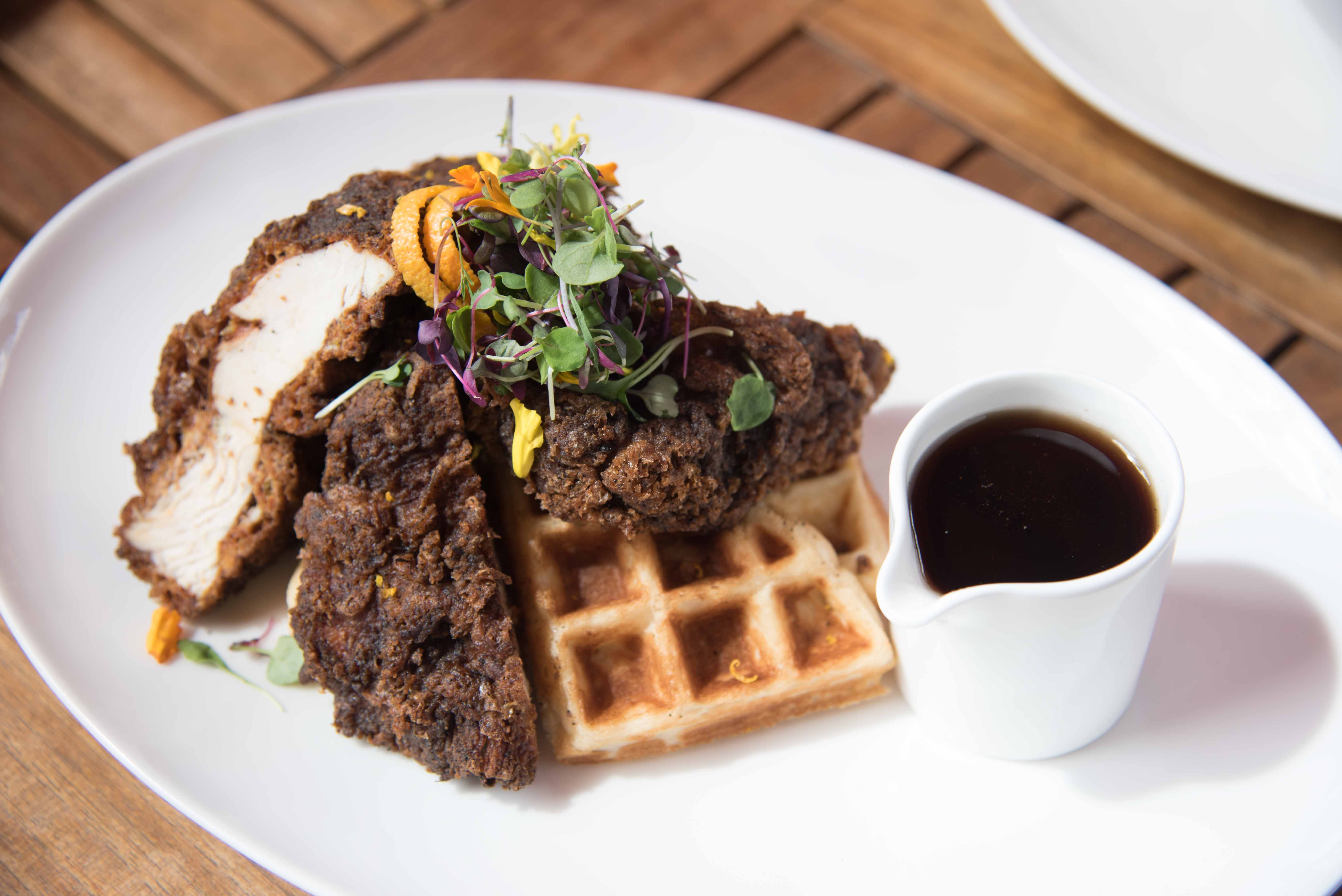 Jerk Chicken and Waffles from DW Bistro