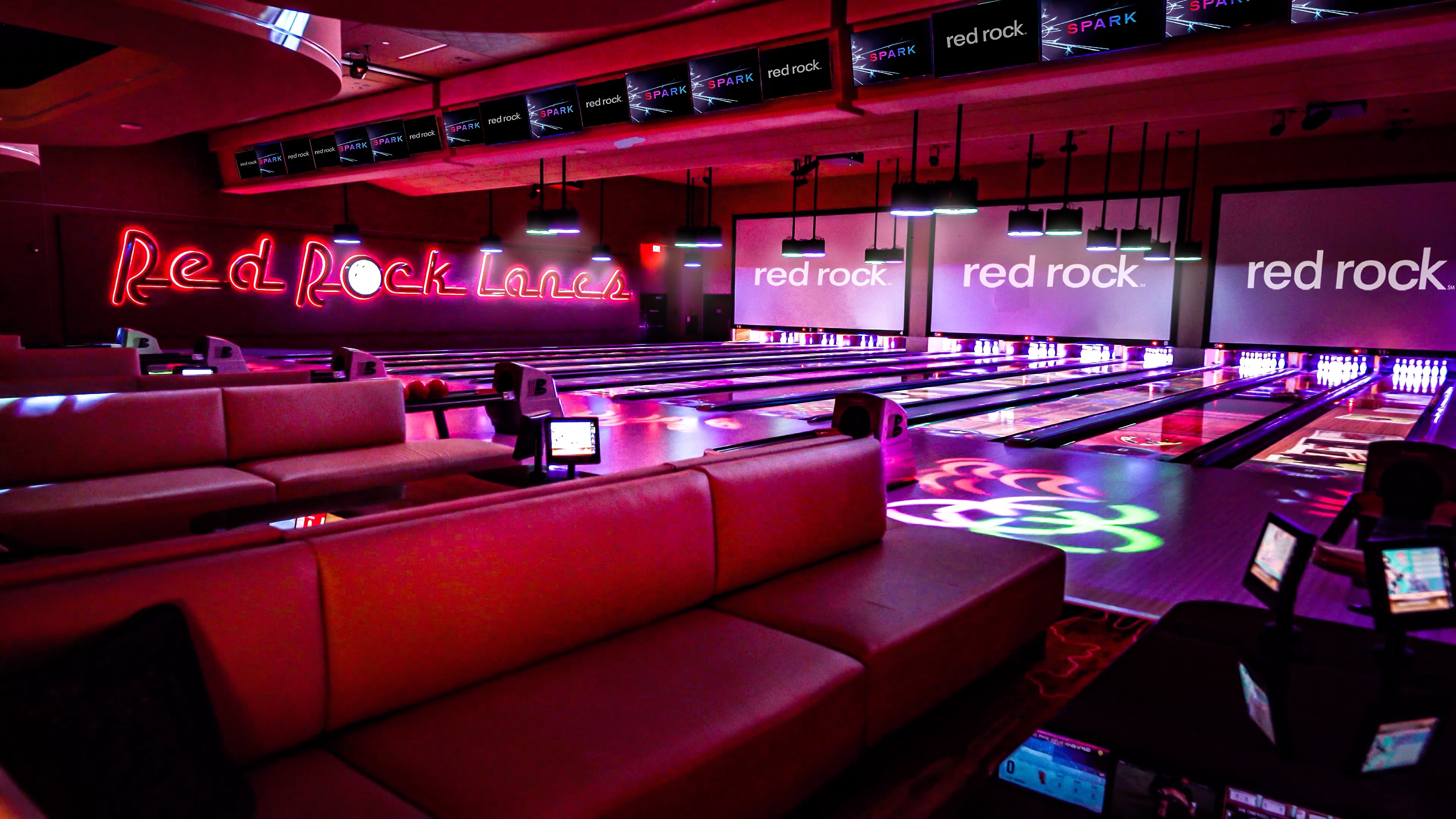 VIP luxury bowling red booths and Spark experience at Red Rock Casino Resort and Spa