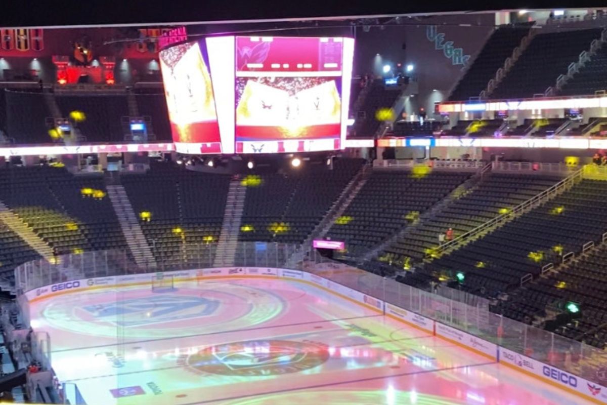 empty T-Mobile Arena ice rink in Las Vegas