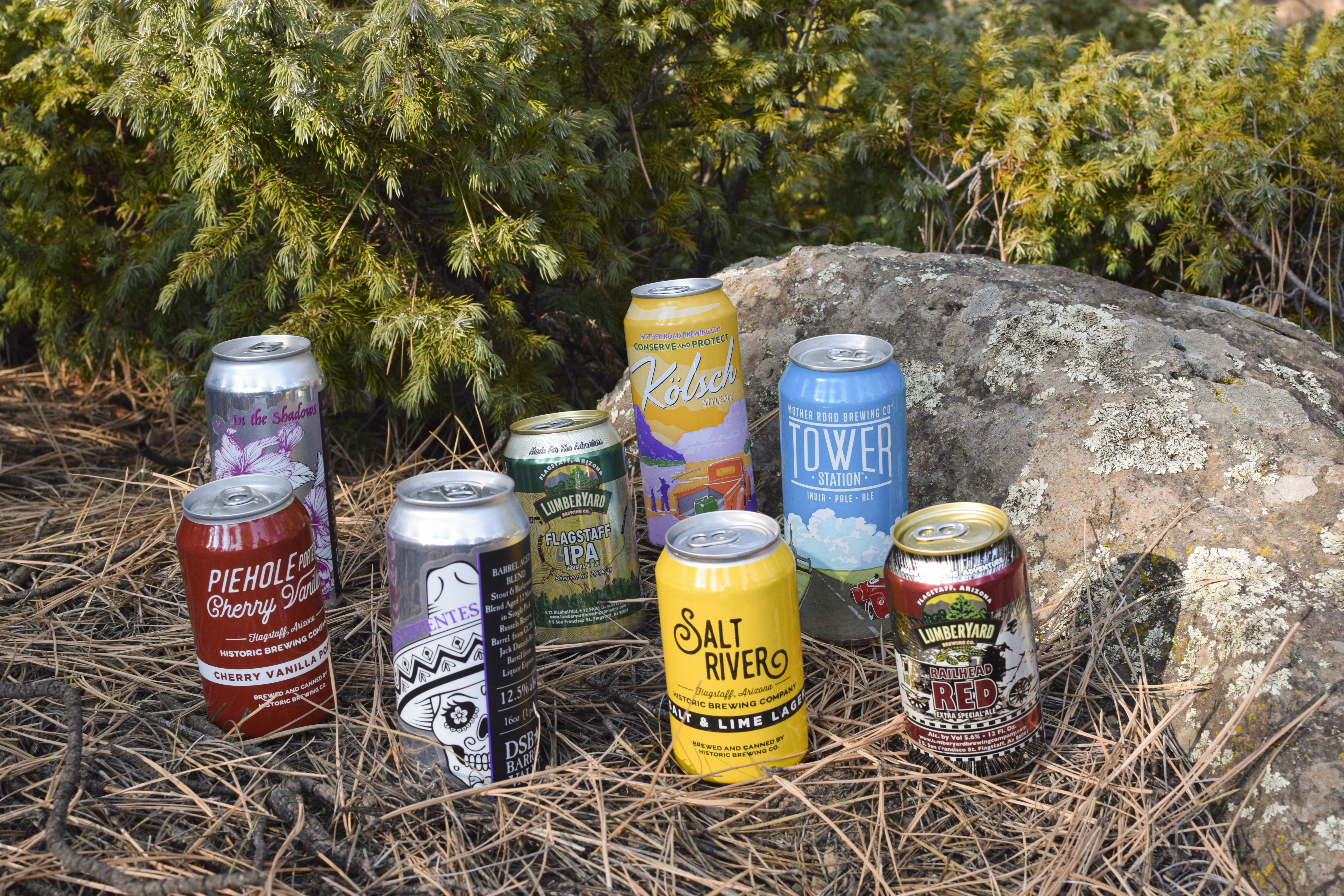 Flagstaff Breweries, assorted craft beer cans
