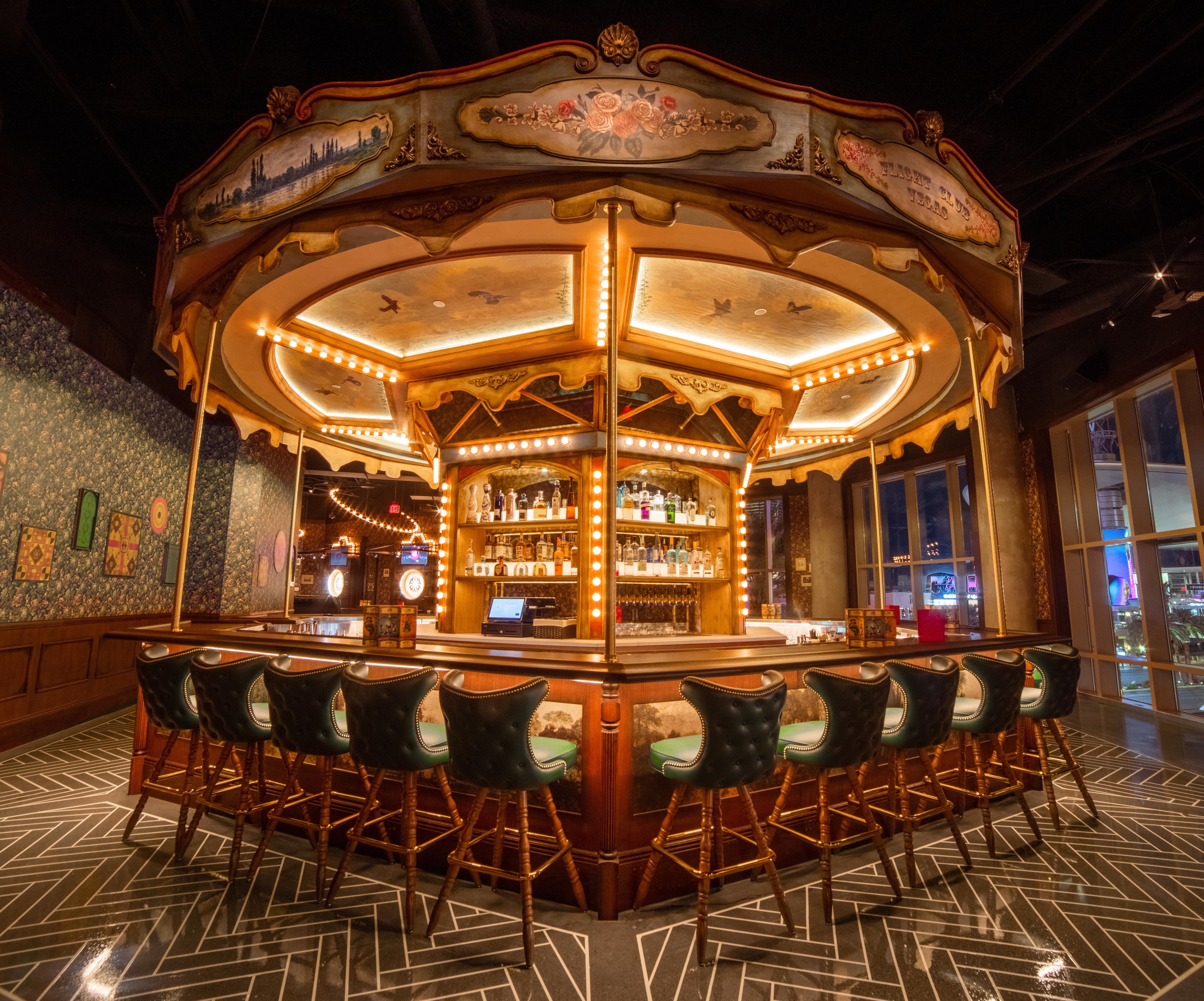 carousel bar at Flight Club